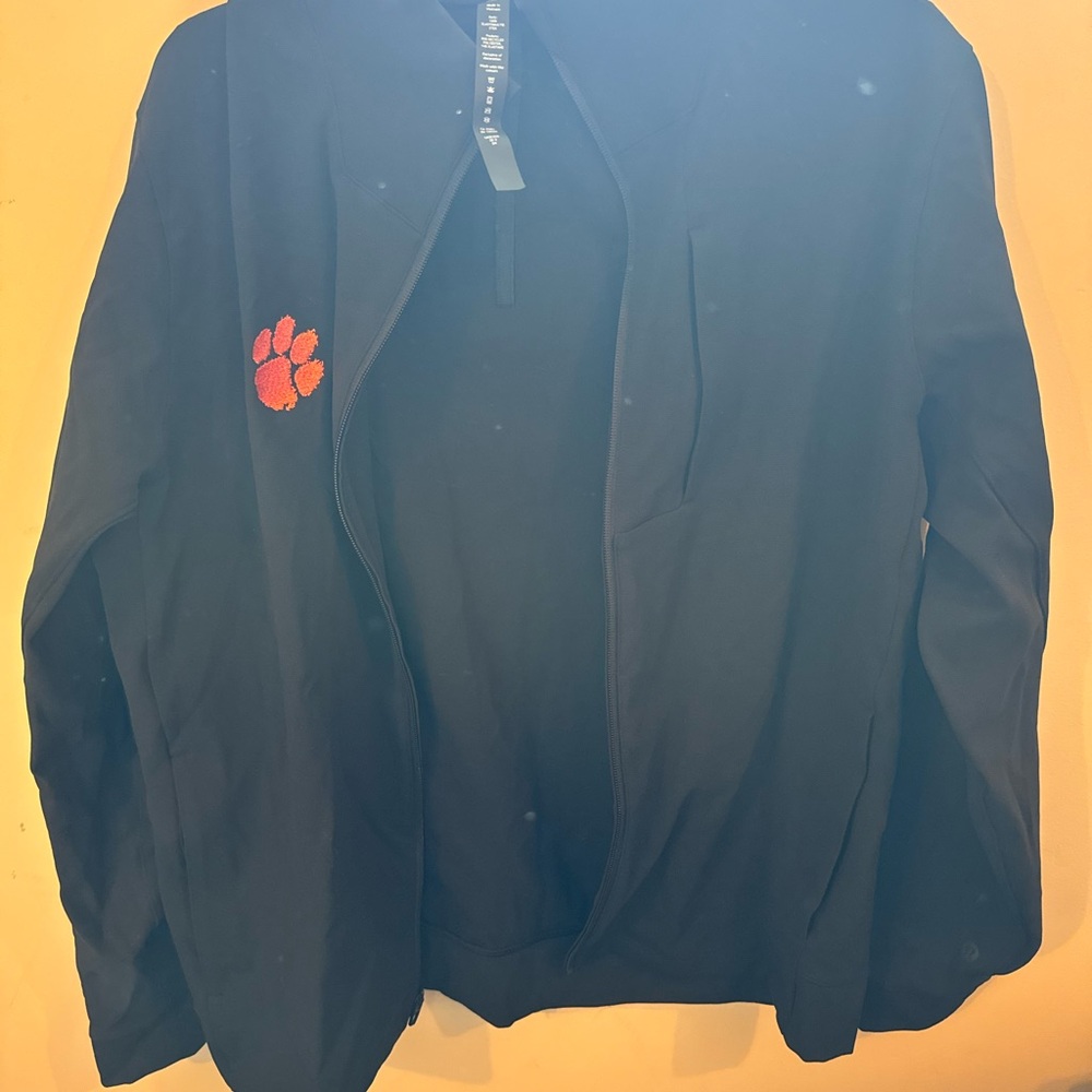 Clemson Lululemon Black Jacket with Orange Paw Embroidery Large